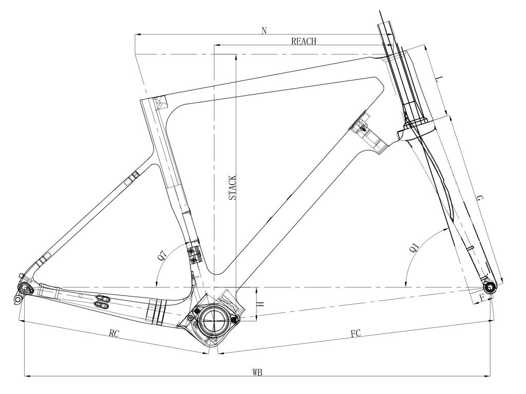 Carbon Ebike Road Frame For Fazua System