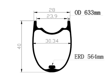 700C hookless carbon road rims