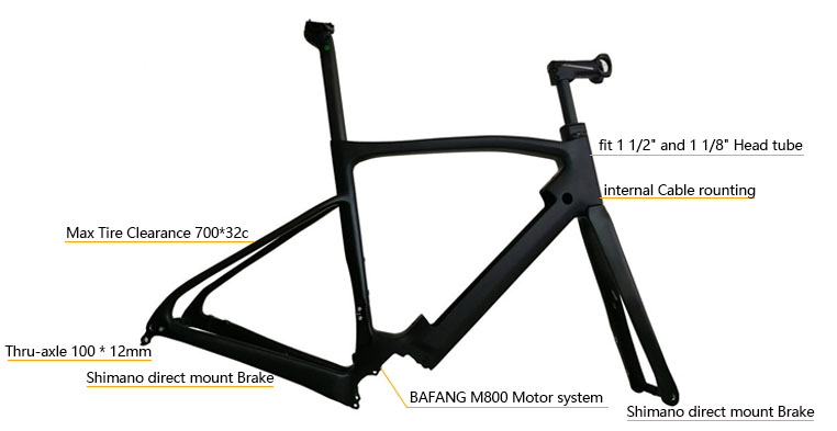 700c carbon ebike road frame