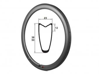 700C Carbon 23mm Width Tubalar road rims