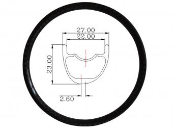 27mm Lightweight Carbon Asymmetry XC Rims