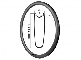 700C Carbon Tubeless Road Bike Rim