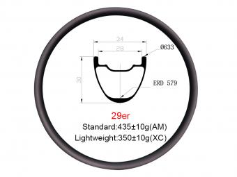 29er 34mm wide 30mm deep mtb rims