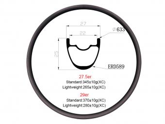 27mm wide 25mm deep mtb rims