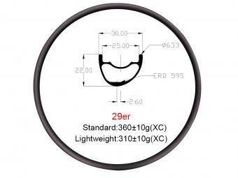 asymmetric 30mm wide 22mm deep mtb rim