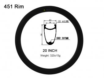 20 inch 23mm wide 451 bmx rims